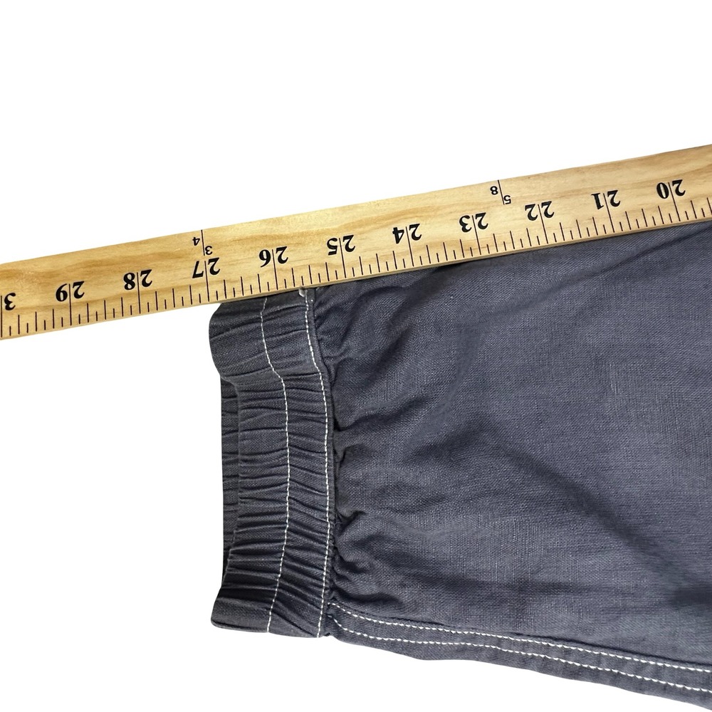 Nicole Miller 100% Linen Cargo Pants Gray XL Elastic Waist Joggers New - Picture 8 of 12